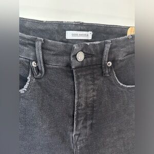 Good American Good Curve Crop Distressed Denim Jeans - Black/gray - Size 8/29